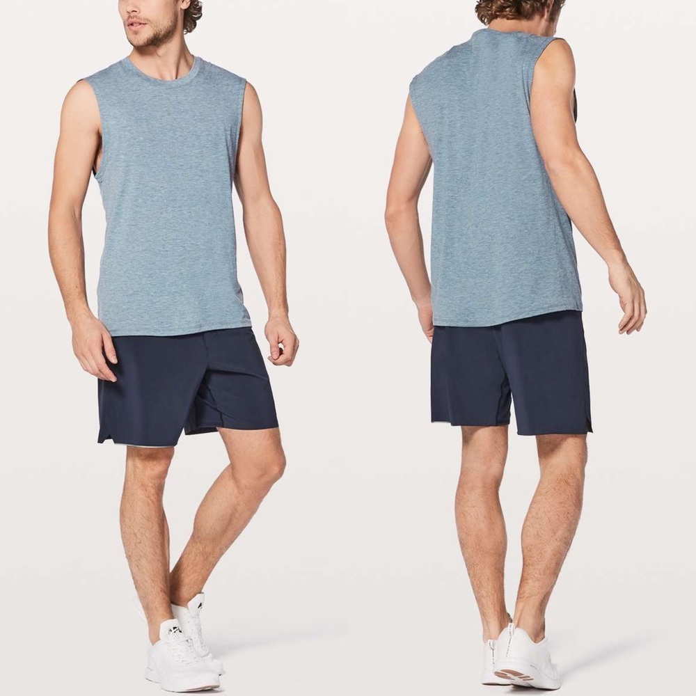 Lululemon Somatic Aero Sleeveless Sz L In Heathered Poseidon View 3